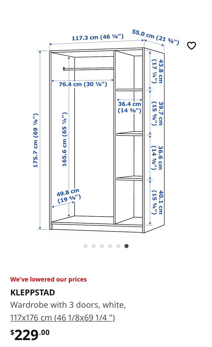 Ikea Kleppstad white wardrobe - photo 2