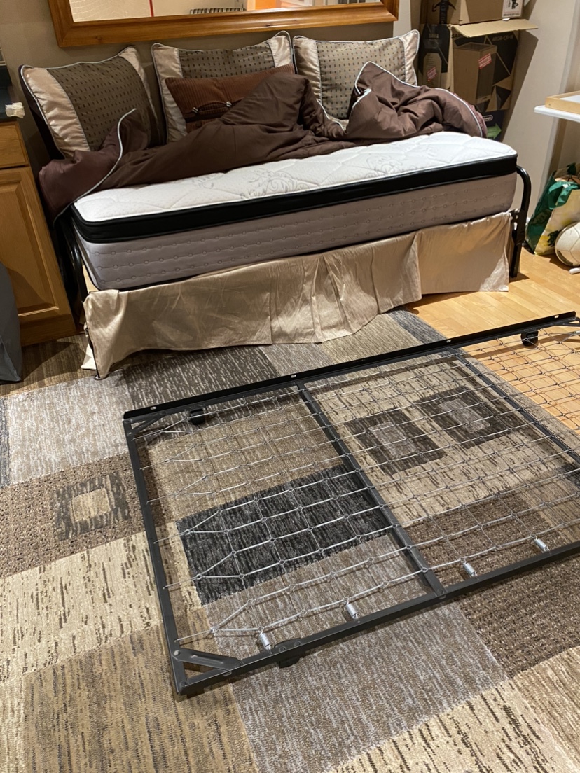 Pull out metal bed frame