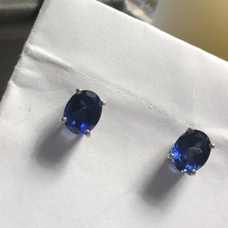 Sterling Silver Gemstone Stud Earrings thumbnail