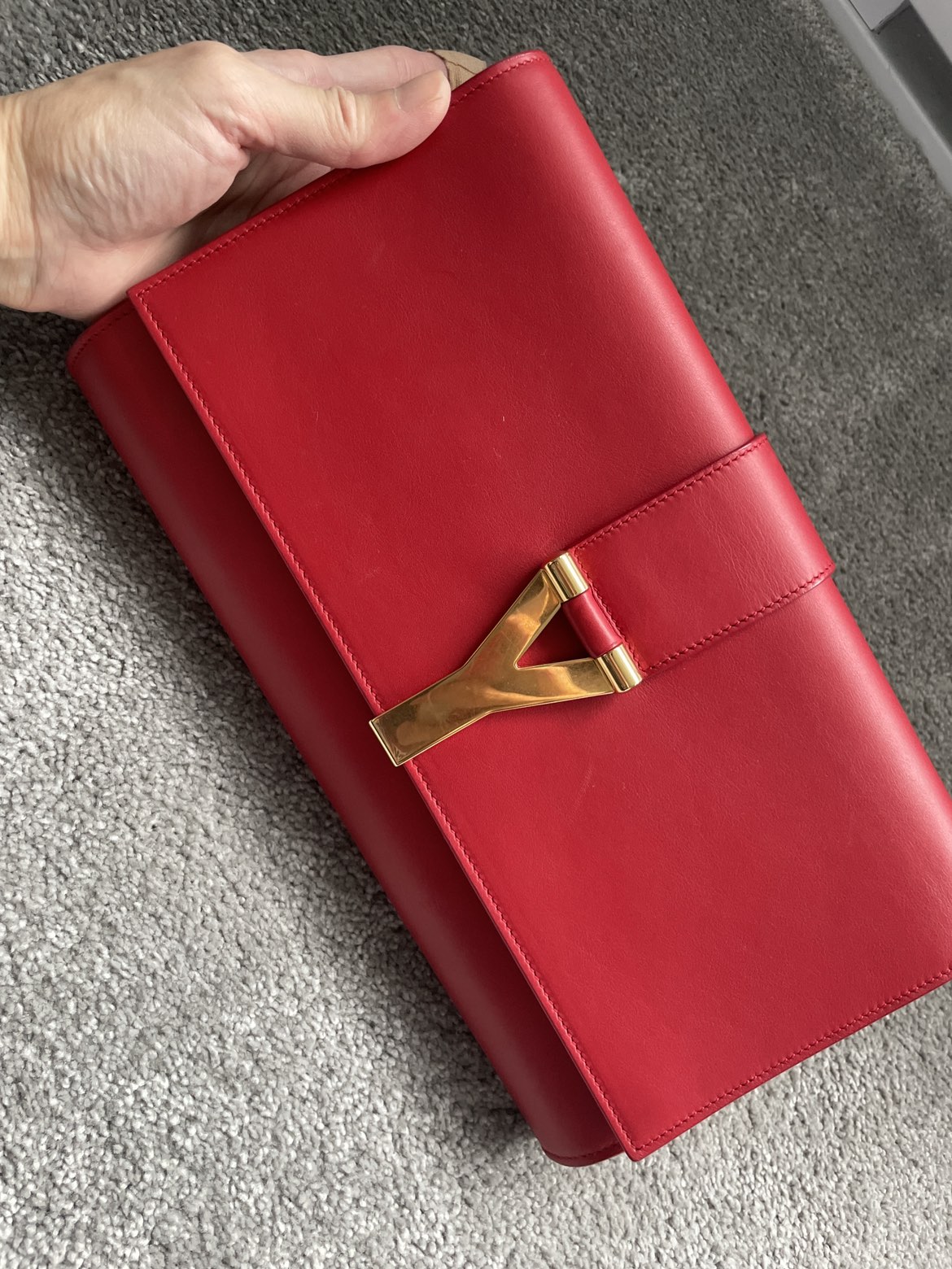 Red YSL large clutch bag - photo 2