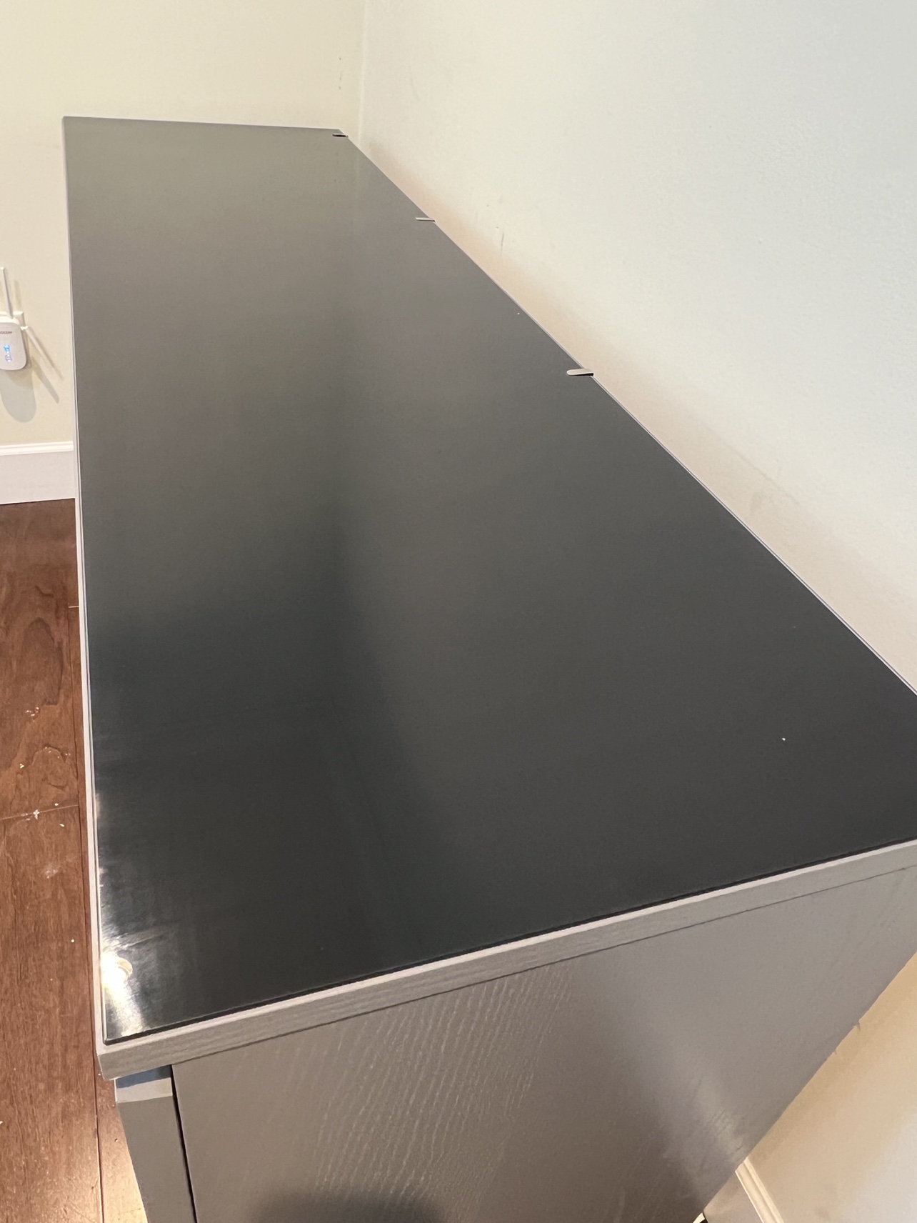 MALM 6-drawer dresser, grey with glass top - photo 3
