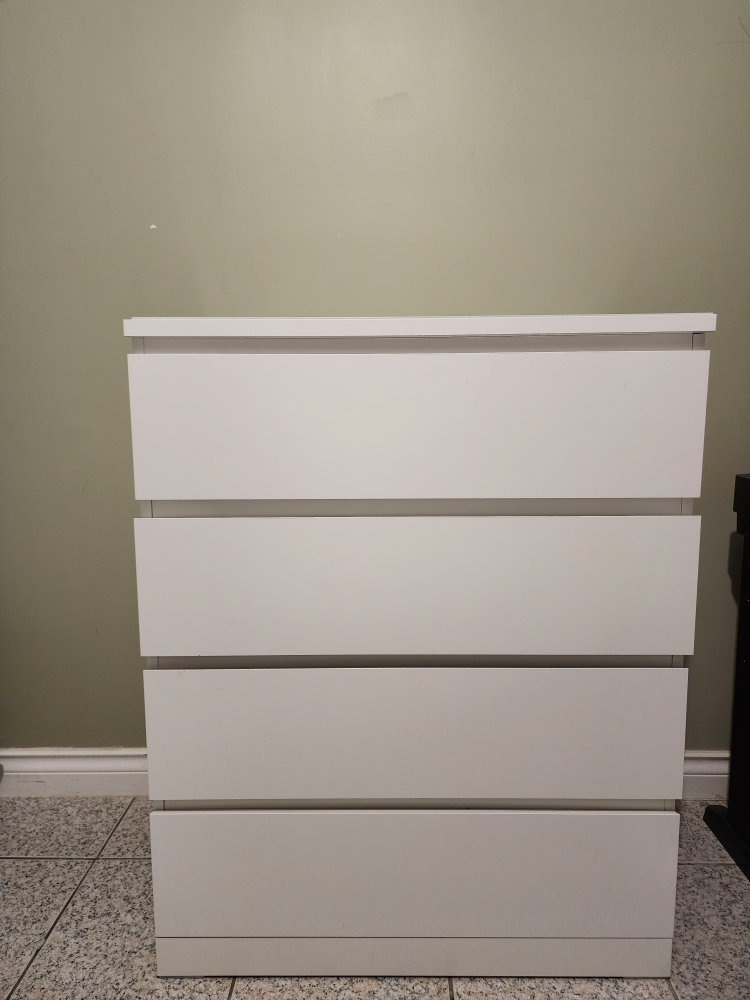 Ikea 4 drawer chest with glass top - photo 2