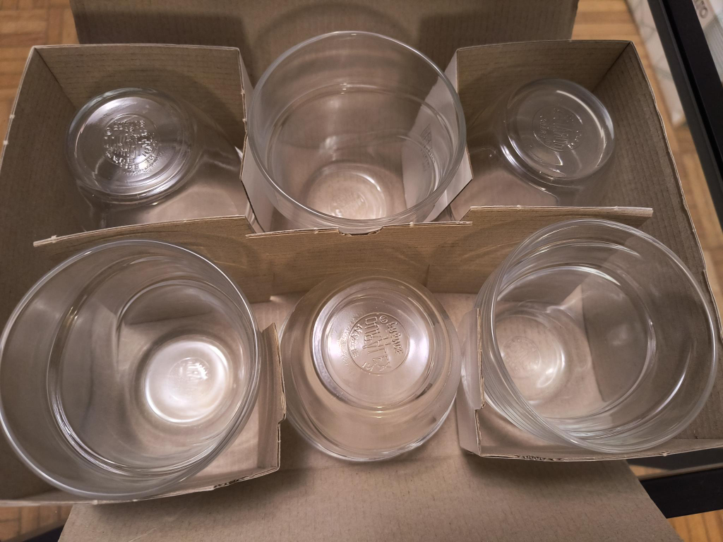 Set of 6 tumbler glasses cups- Duralex "wave"-new unused thumbnail