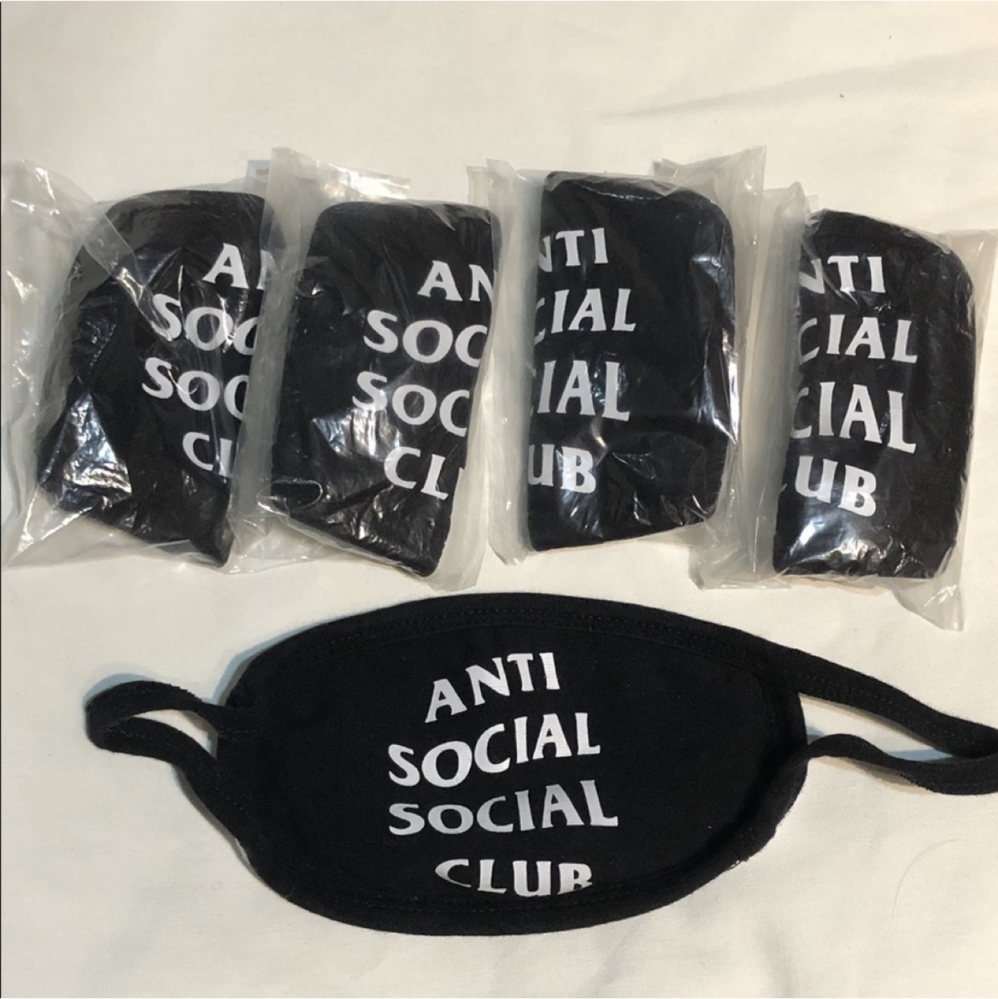 NEW Anti Social Social Club Face Mask in Black image indicator(2)
