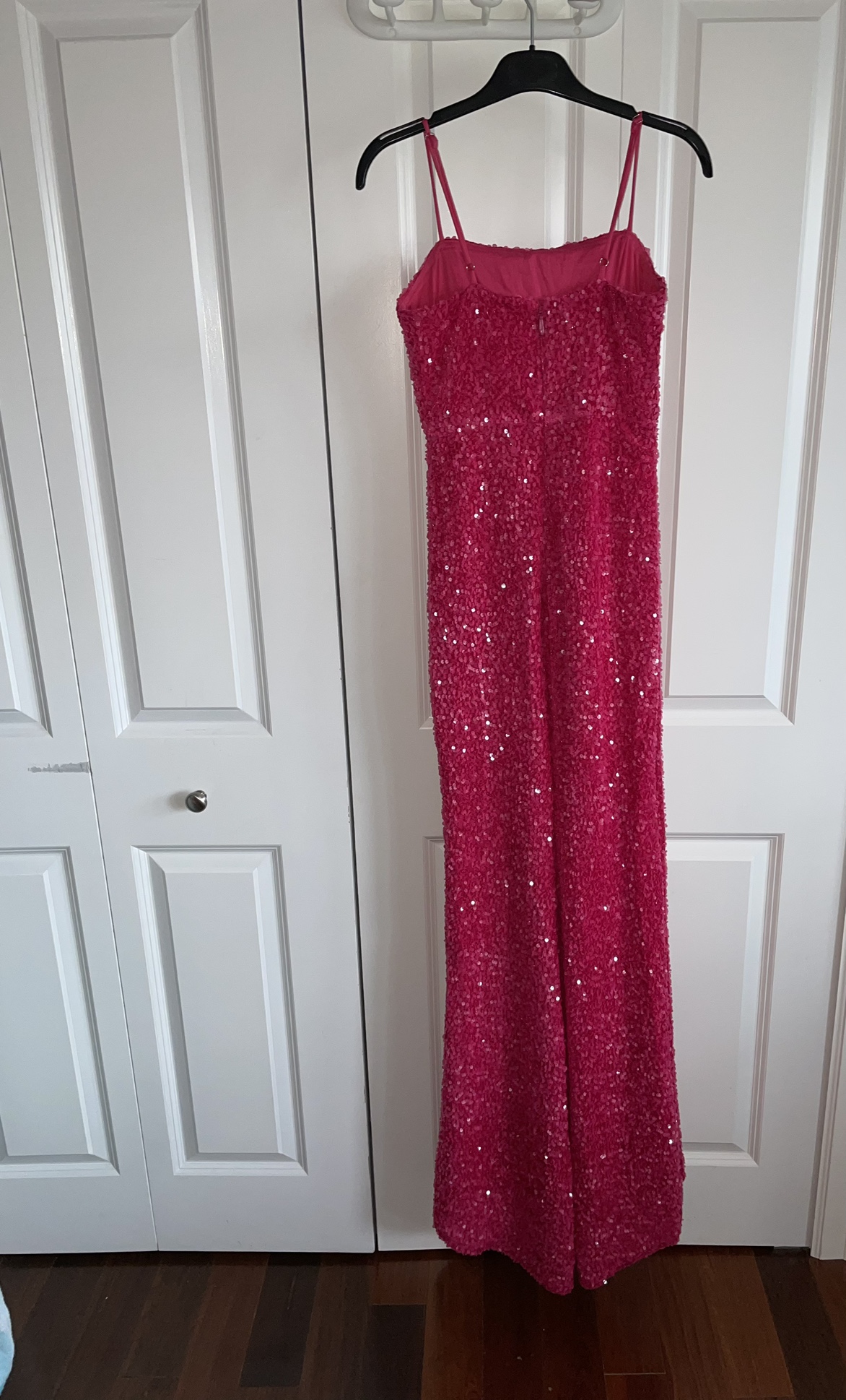 Sequin Barbie Pink Maxi Prom Dress image indicator(4)
