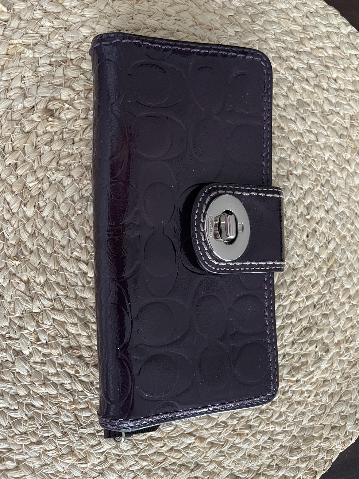 Coach wallet dark purple
