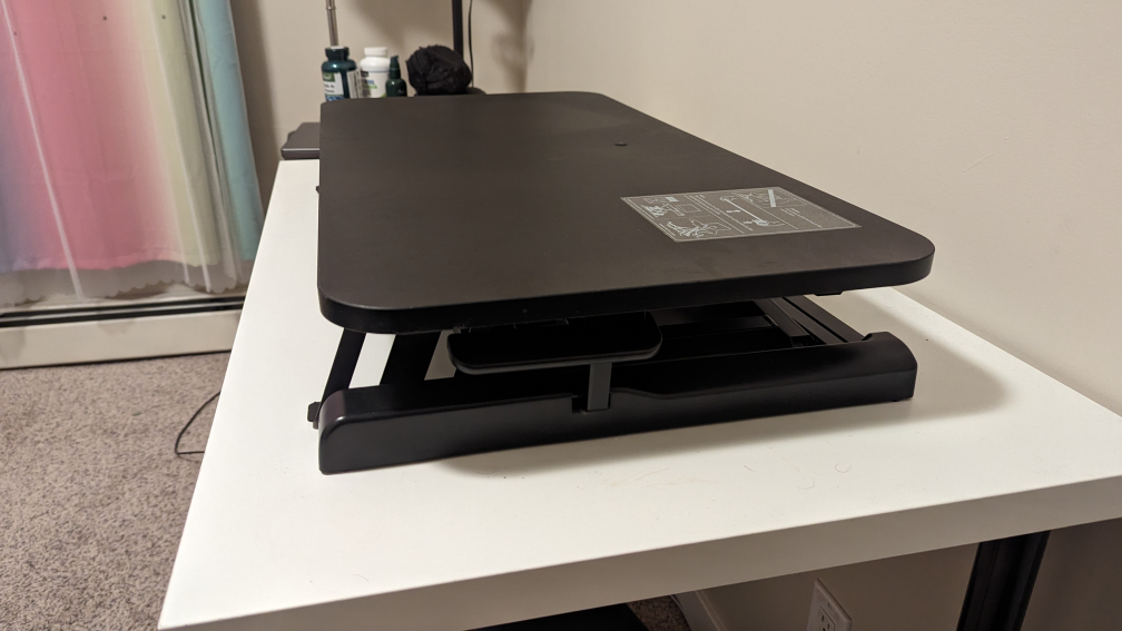 Standing desk riser, dual monitor with keyboard tray - photo 4