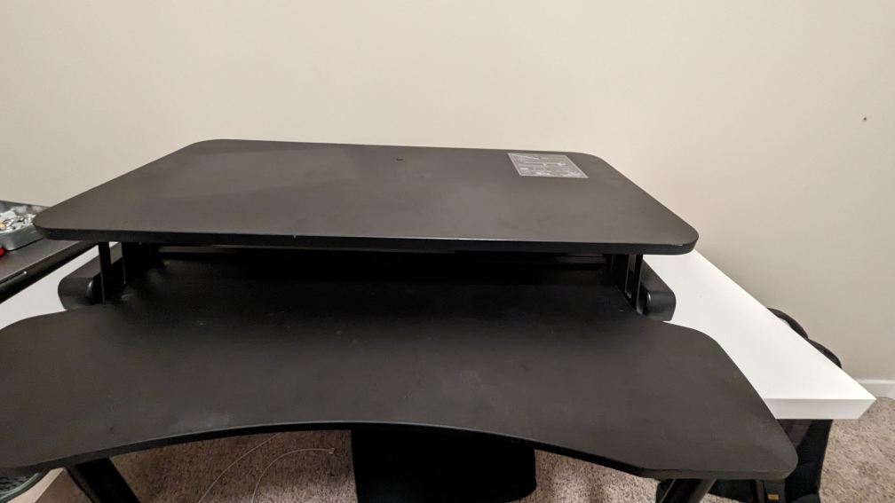 Standing desk riser, dual monitor with keyboard tray - photo 5