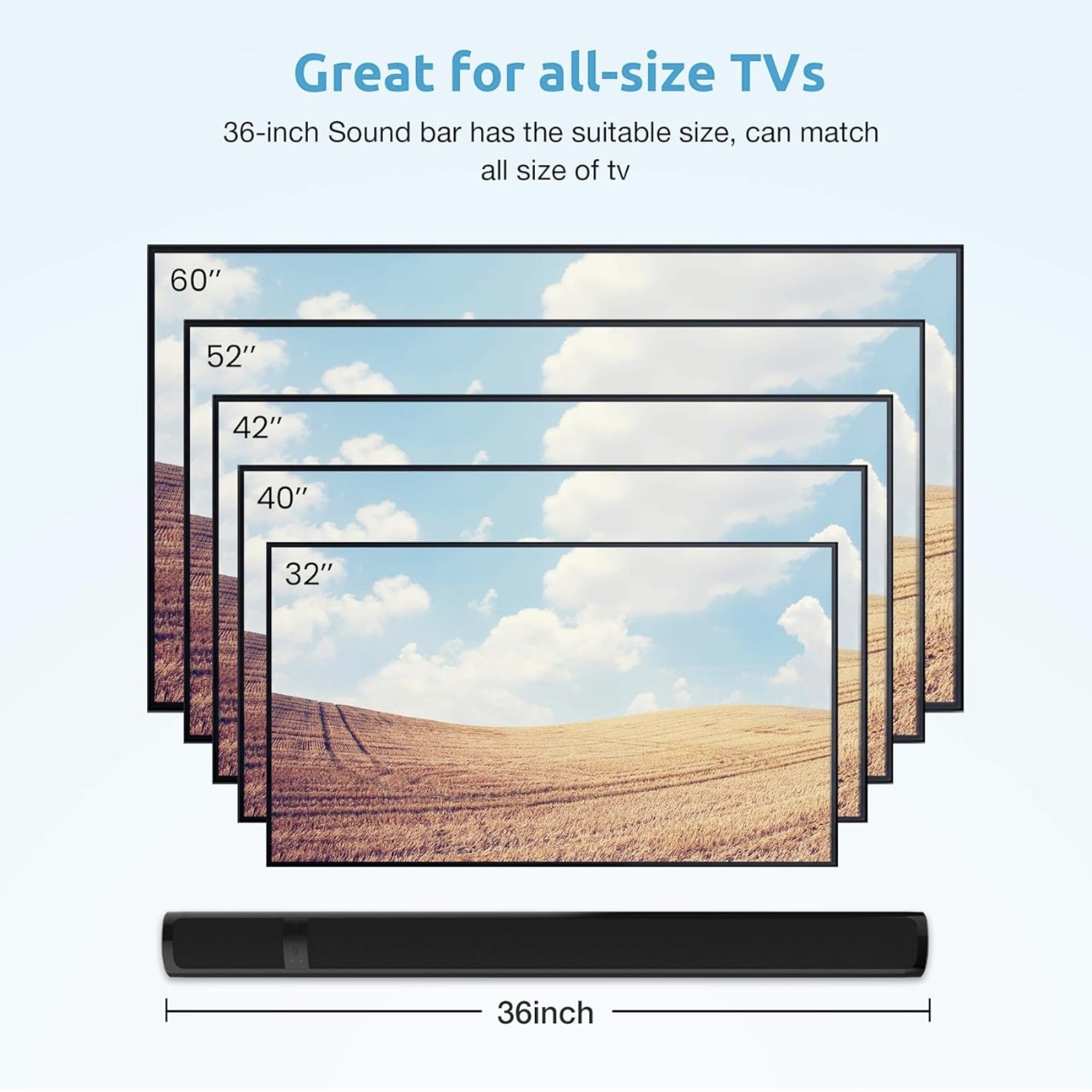 TV Sound Bar,Meidong Sound Bars for TV,Bluetooth Audio Speakers image indicator(5)