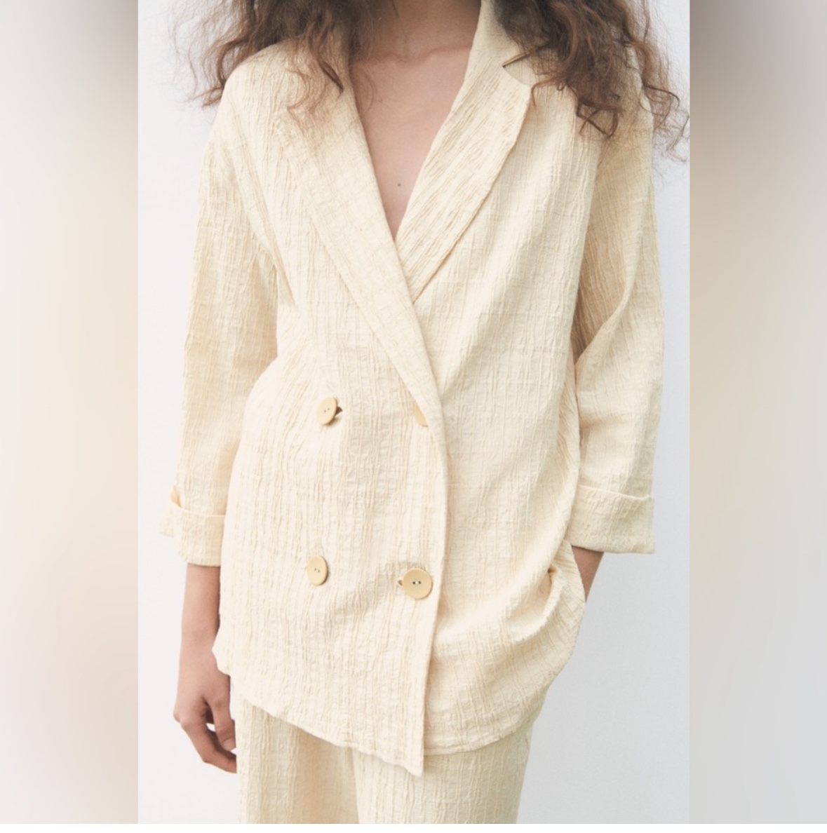 BNWT ZARA WRINKLED LOOK BLAZER SIZE XS