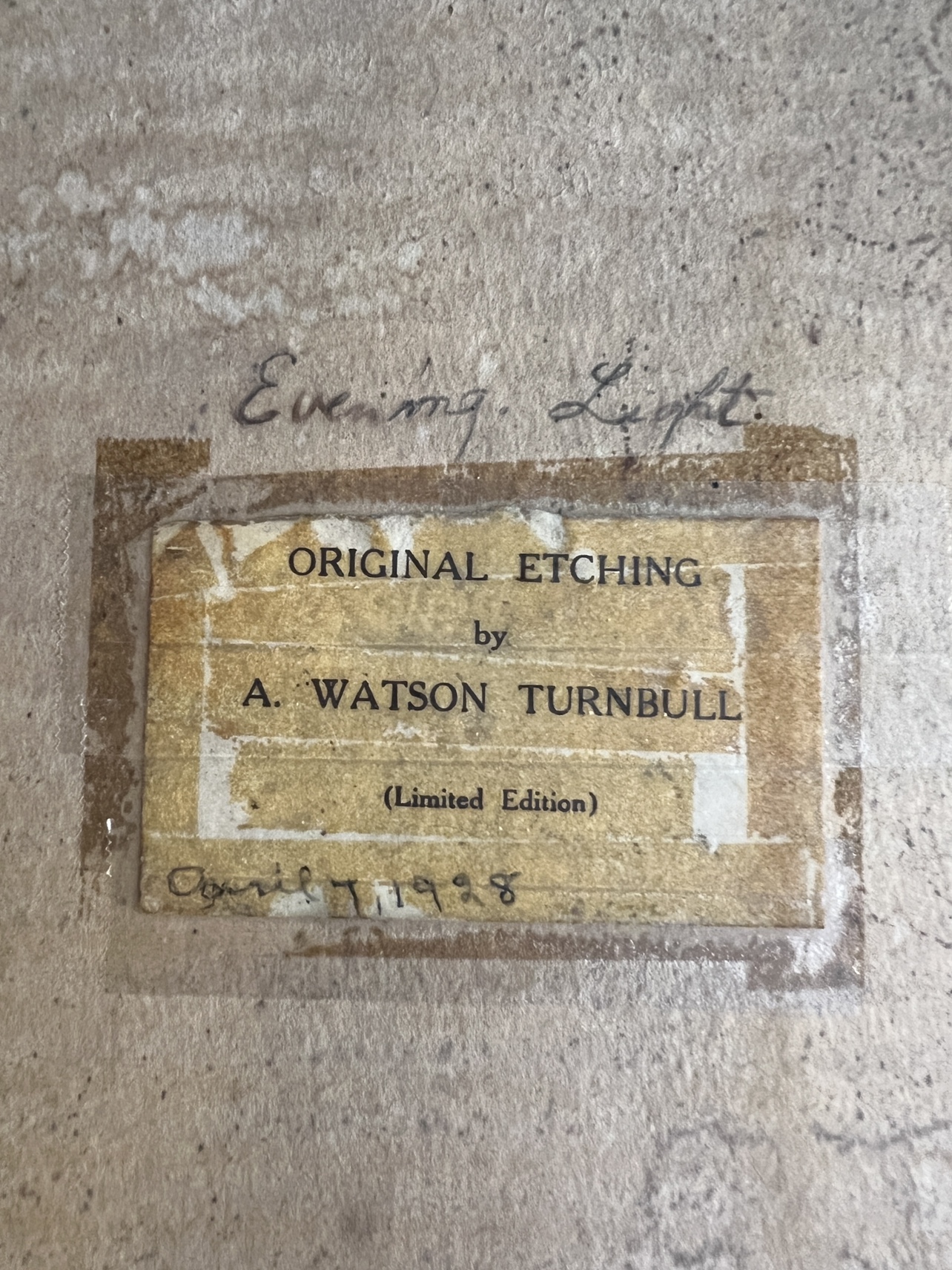 A. Watson Turnbull original signed etching - photo 2