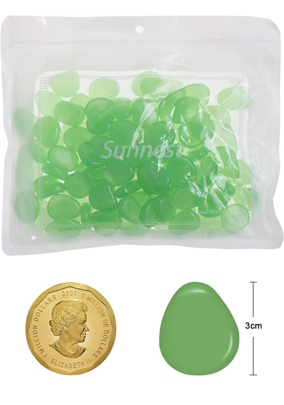 100 Pcs,Glow in The Dark Pebbles for Walkways Decor image indicator(5)