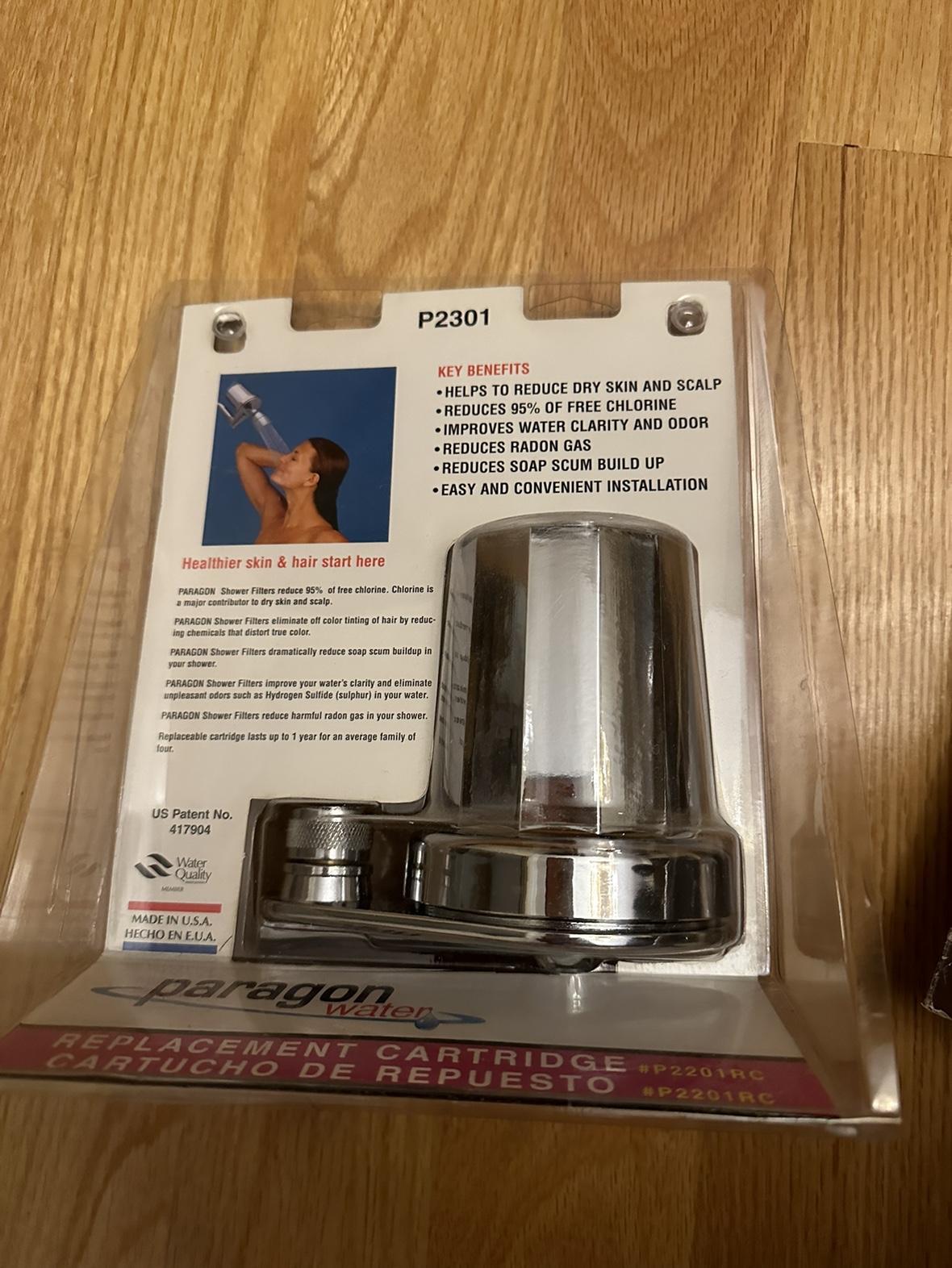 Shower filter to soften water image indicator(3)