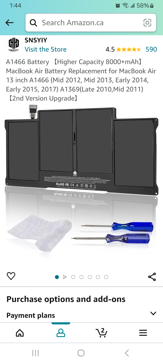 MacBook air replacement battery