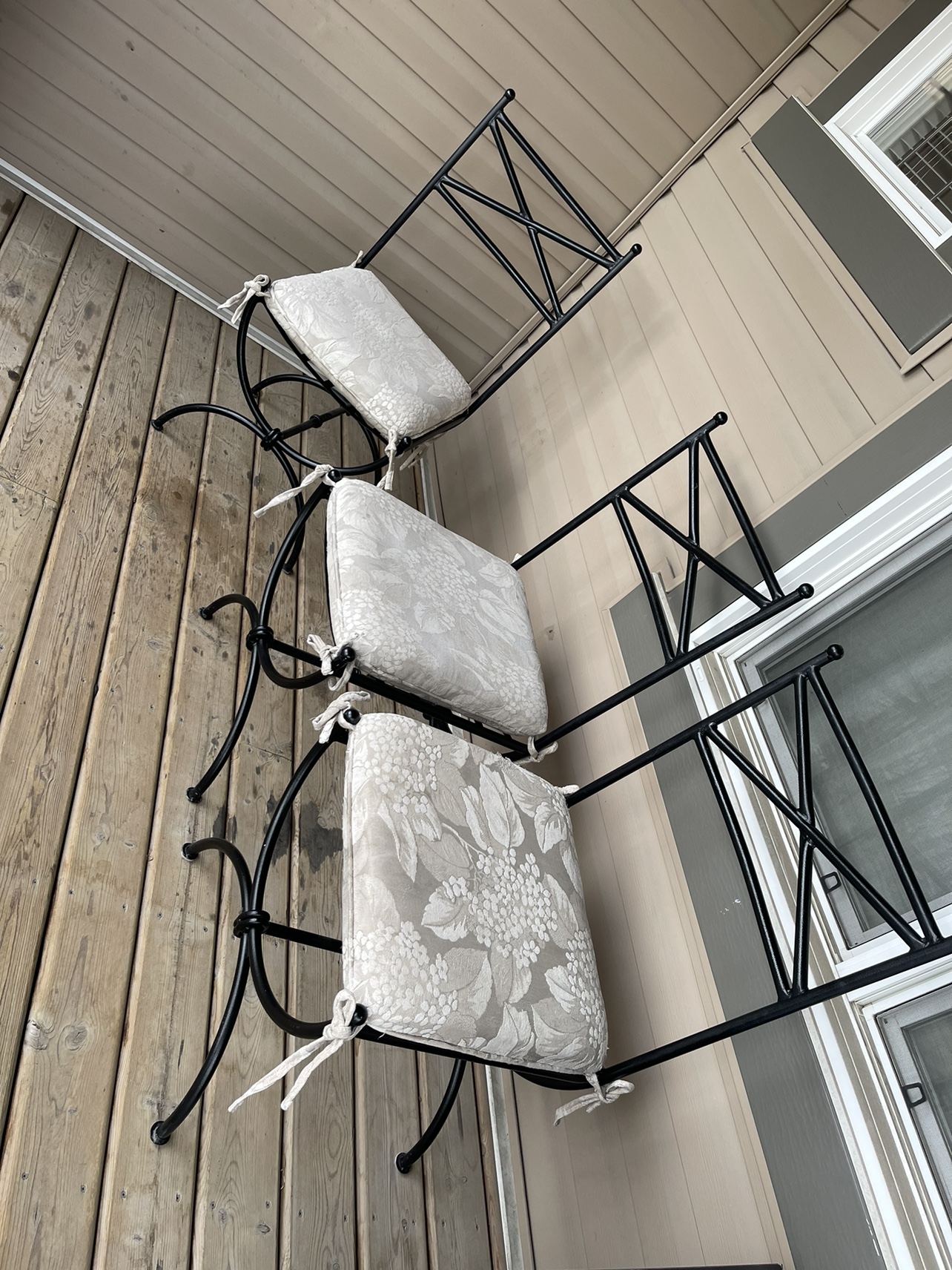 Outdoor chairs set of three