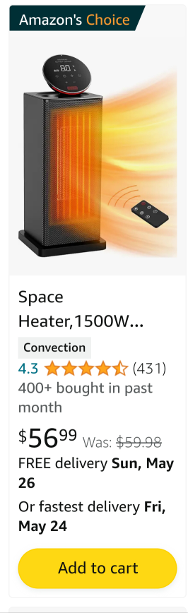 ceramic space heater with cooling, heating and eco mode - photo 2
