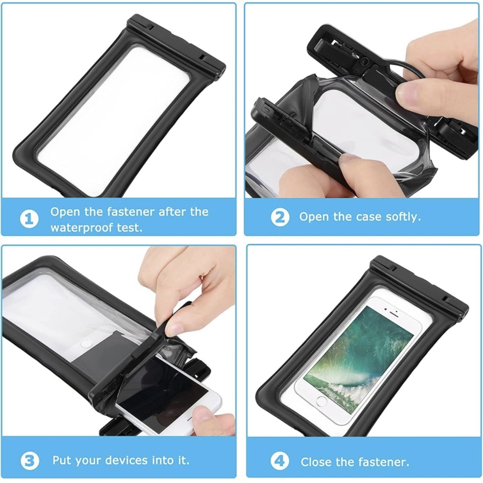 Universal Waterproof Phone Pouch, 2pc,Phone Waterproof Bag Case image indicator(8)