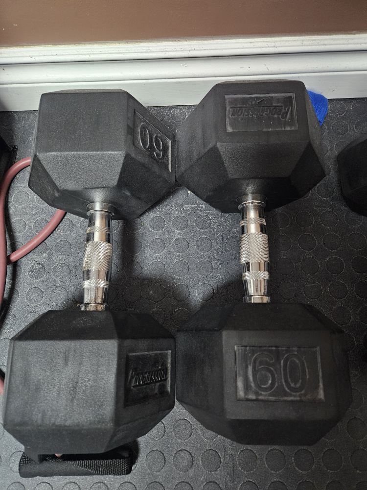 60 lb hex dumbells (pair)