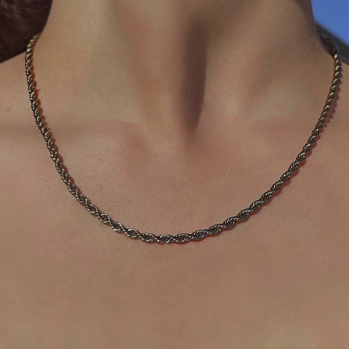 18K Gold Plated Twisted Necklace - photo 2