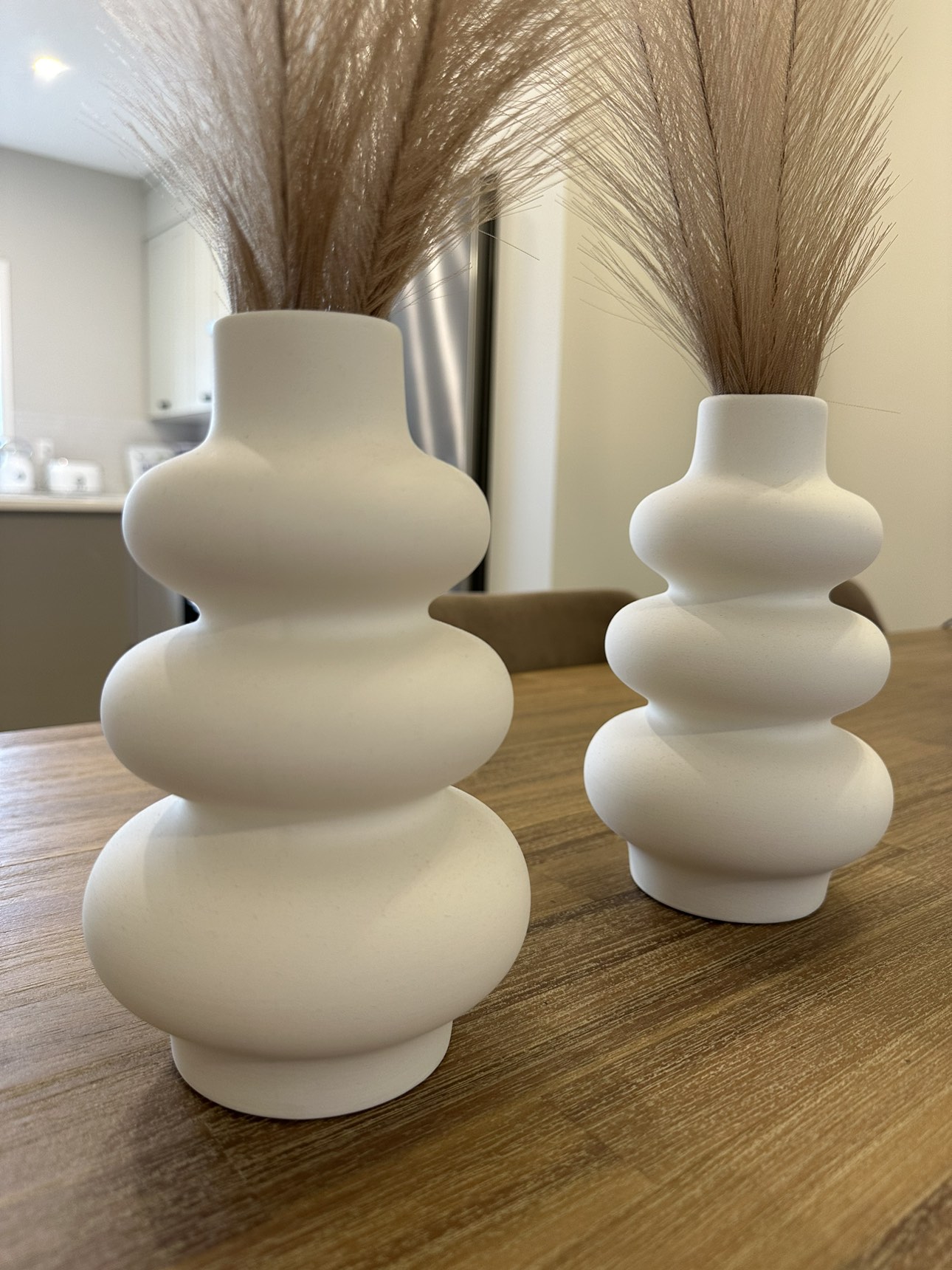 2 Ceramic Vases for modern home decor with Pampas - photo 2