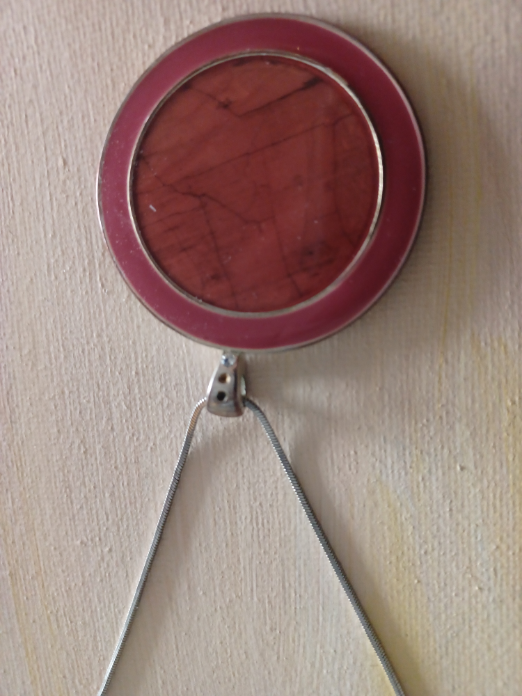 🥕💕beautiful pink stone pendant necklace image indicator(2)