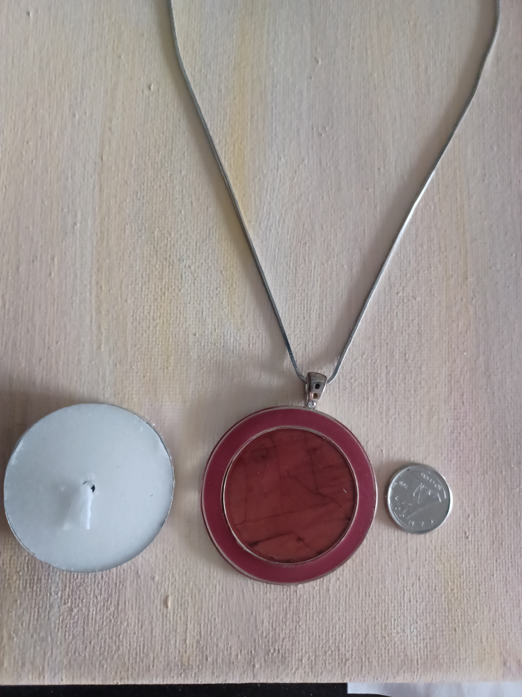 🥕💕beautiful pink stone pendant necklace image indicator(3)