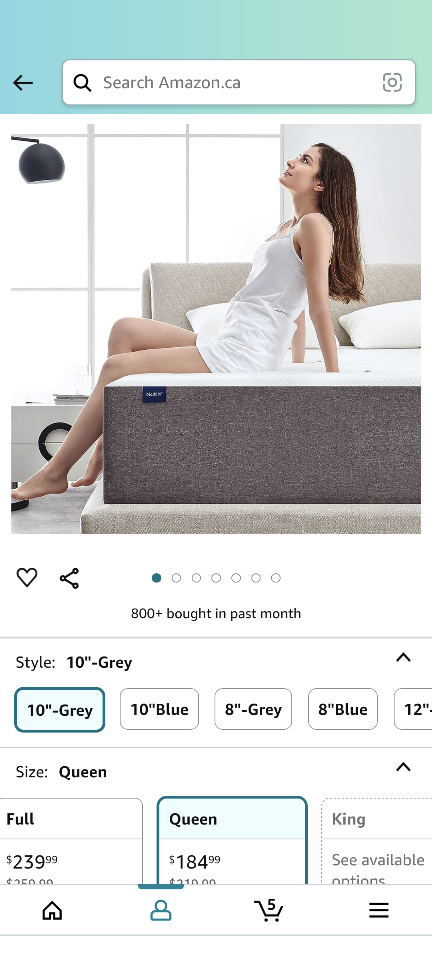 Amazon queen size foam mattress 99% new - photo 3