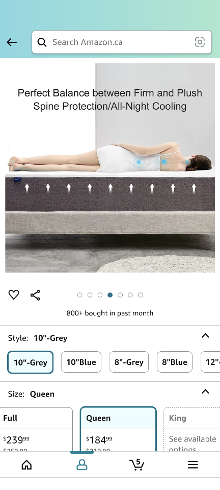 Amazon queen size foam mattress 99% new - photo 4