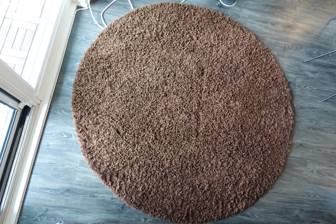 6X6 Solid Shag Brown Round Rug