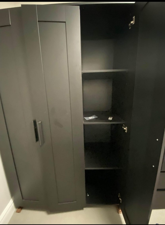IKEA BLACK BRIMNES WARDROBE  GOOD CONDITION - photo 2