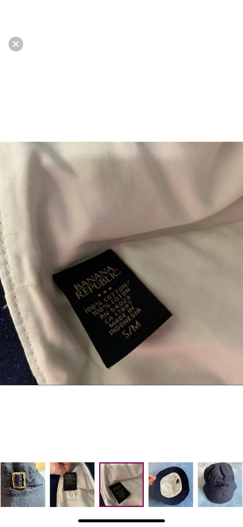 🧡Banana Republic Bucket Hat Navy Blue size S/M image indicator(5)