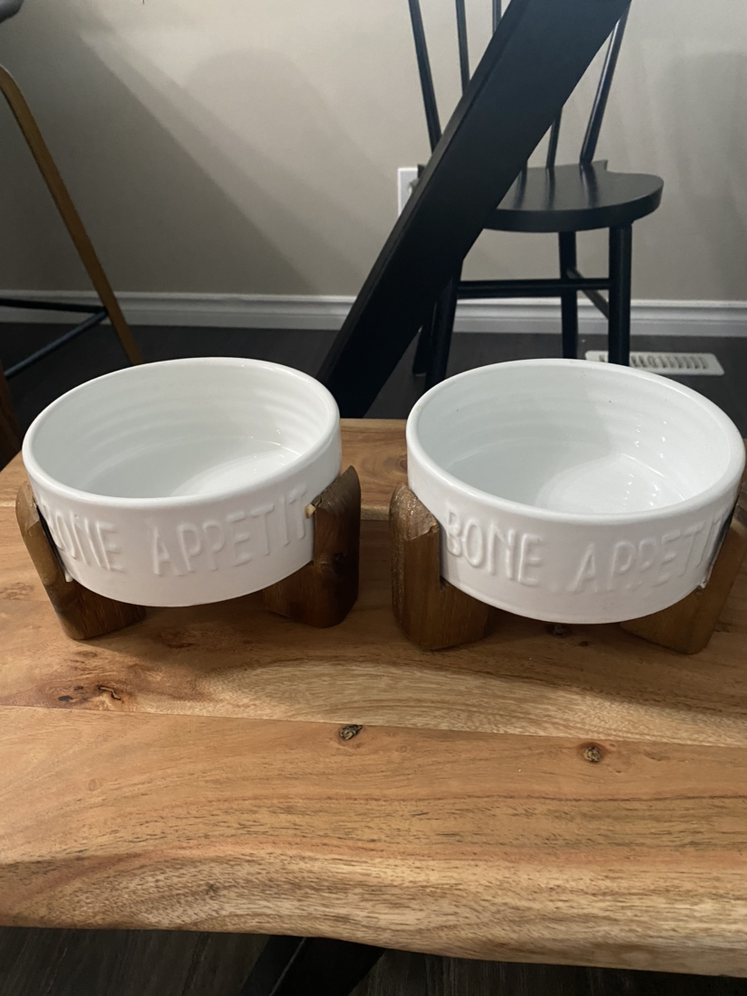 2 Ceramic Pet Bowls
