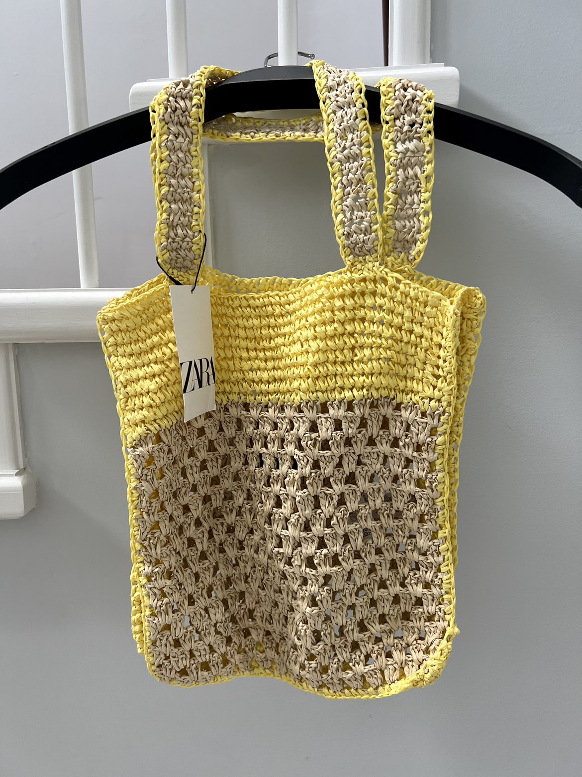 NEW ZARA Woven Beach Tote Bag