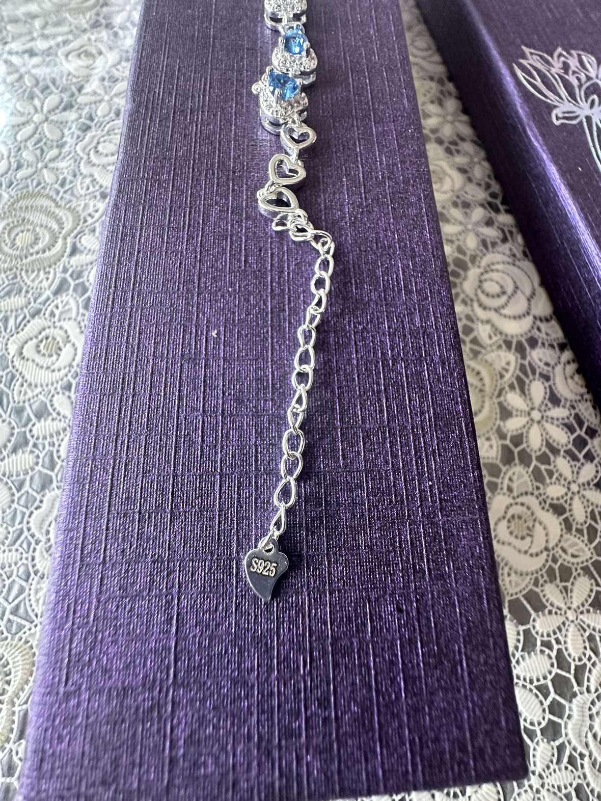 925 Sterling Silver Heart Of The Ocean Bracelet - photo 3