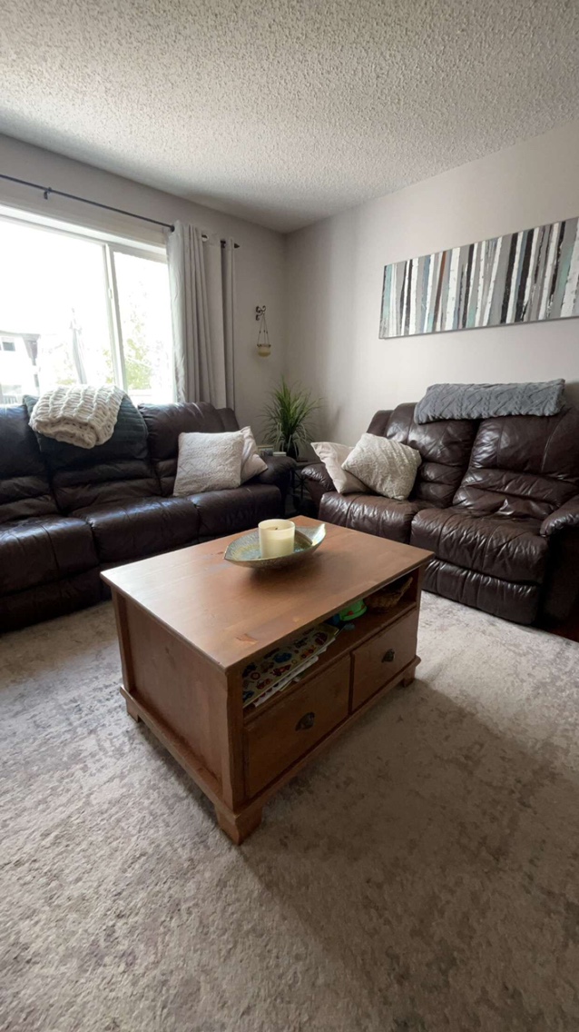 Couch & Love seat & coffee table set  recliners Genuine Leather