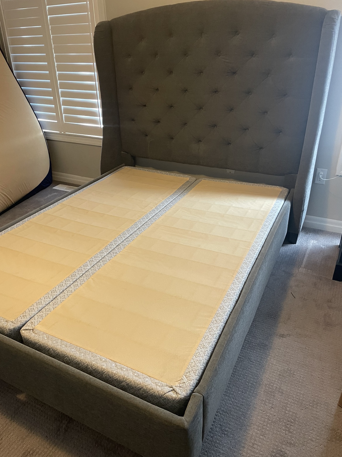 Queen tufted upholstered Bed Frame + Box Springs - photo 2