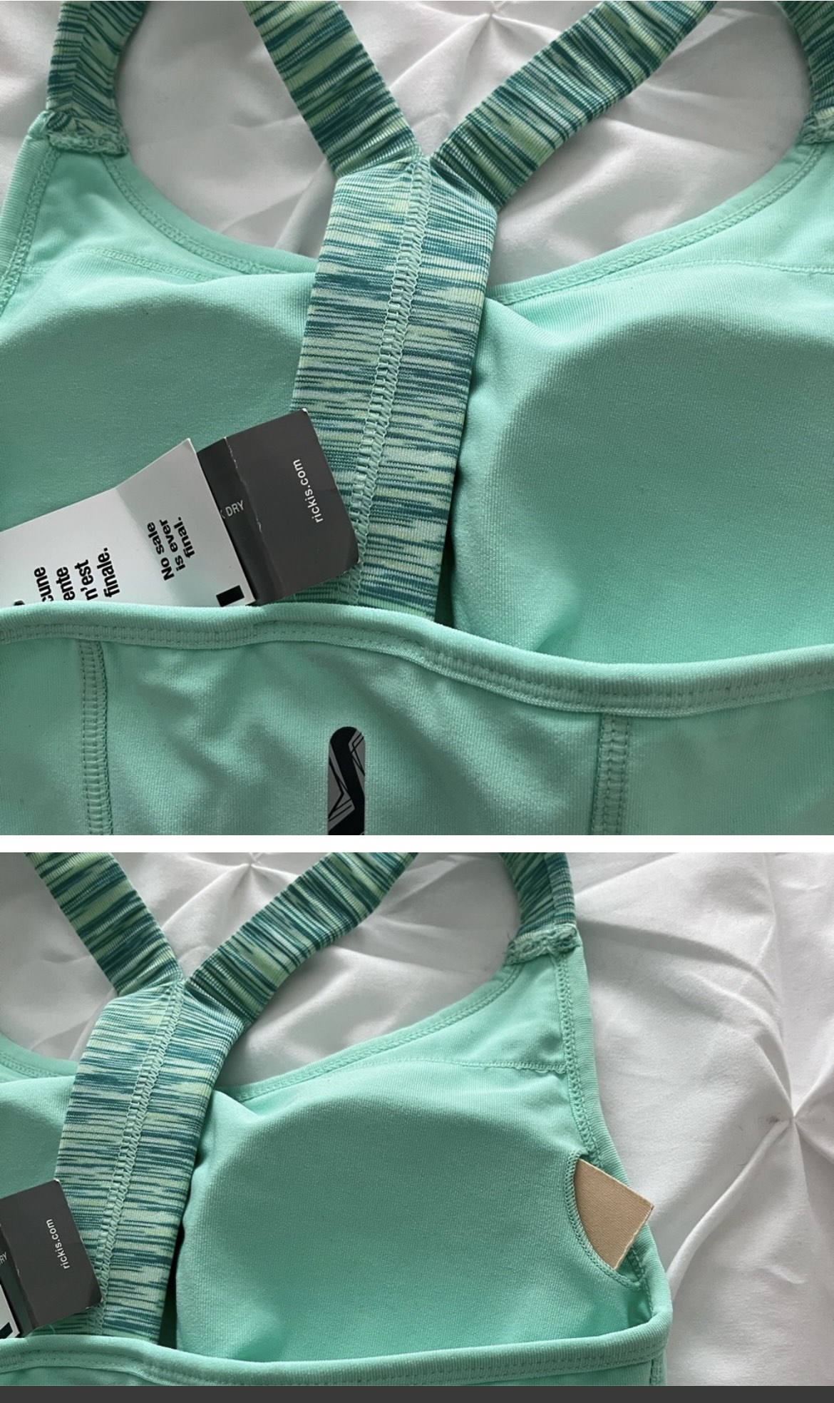 NEW: pretty green workout tank with removable cups-XS image indicator(3)