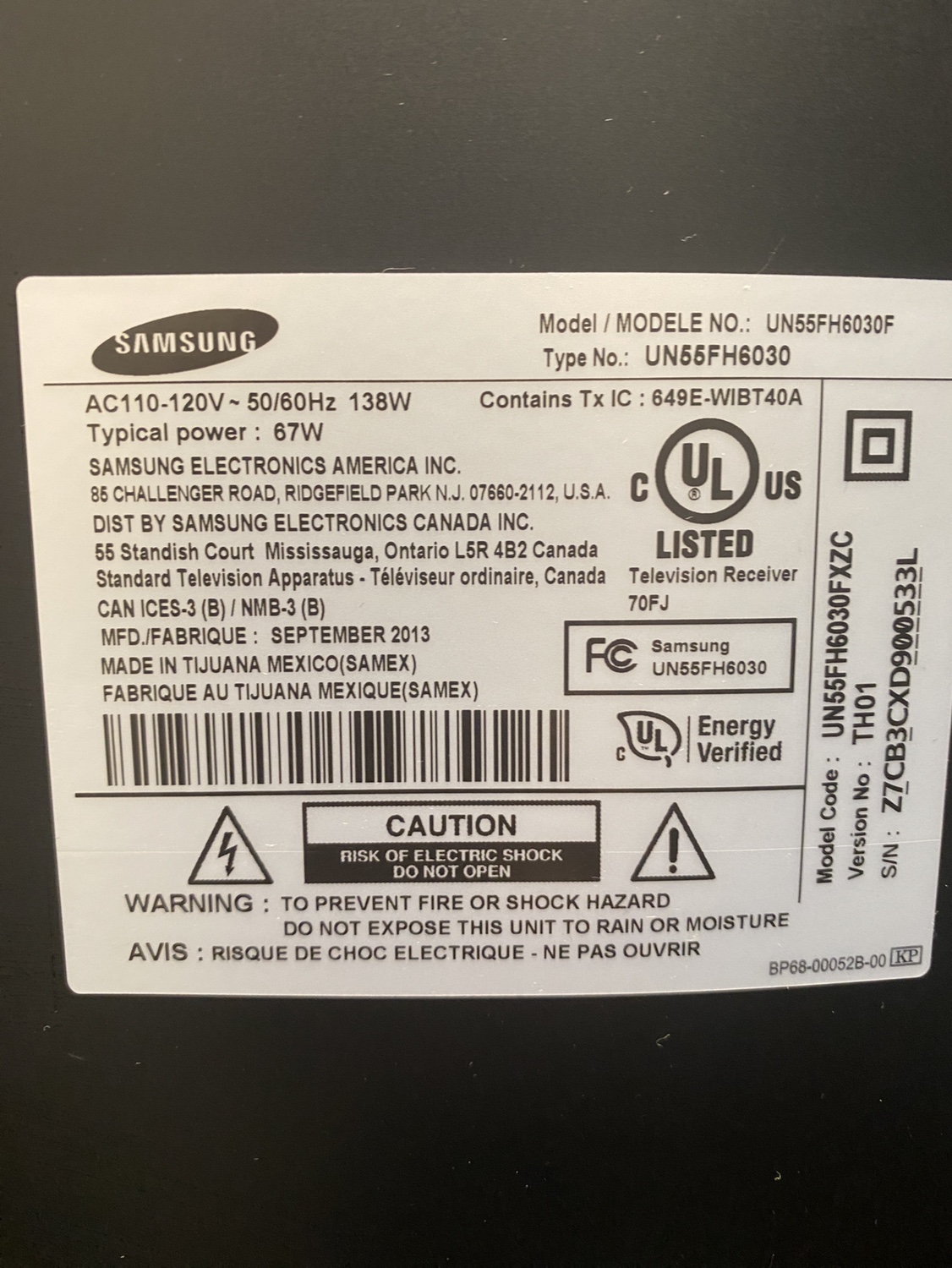 TV Samsung 55" (not a smart TV) - photo 3