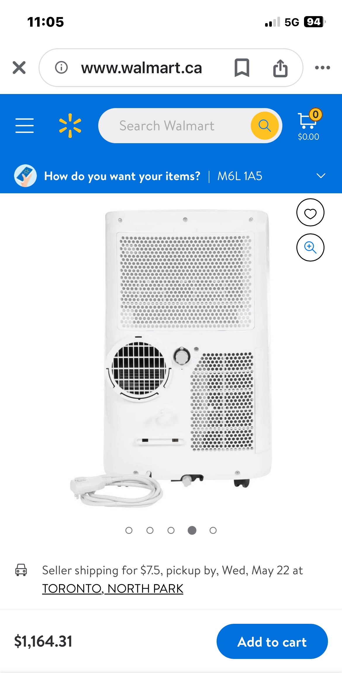 Toshiba portable air conditioner asked $175.00  or OBO thumbnail