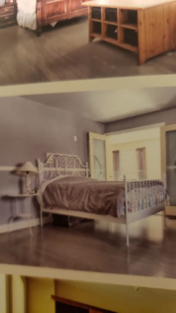 Ikea double size white iron bed frame with box