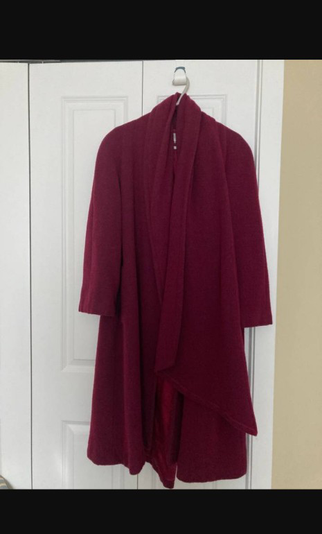 Women European Brand Biba Long Winter Wool Coat with Scarf - photo 2