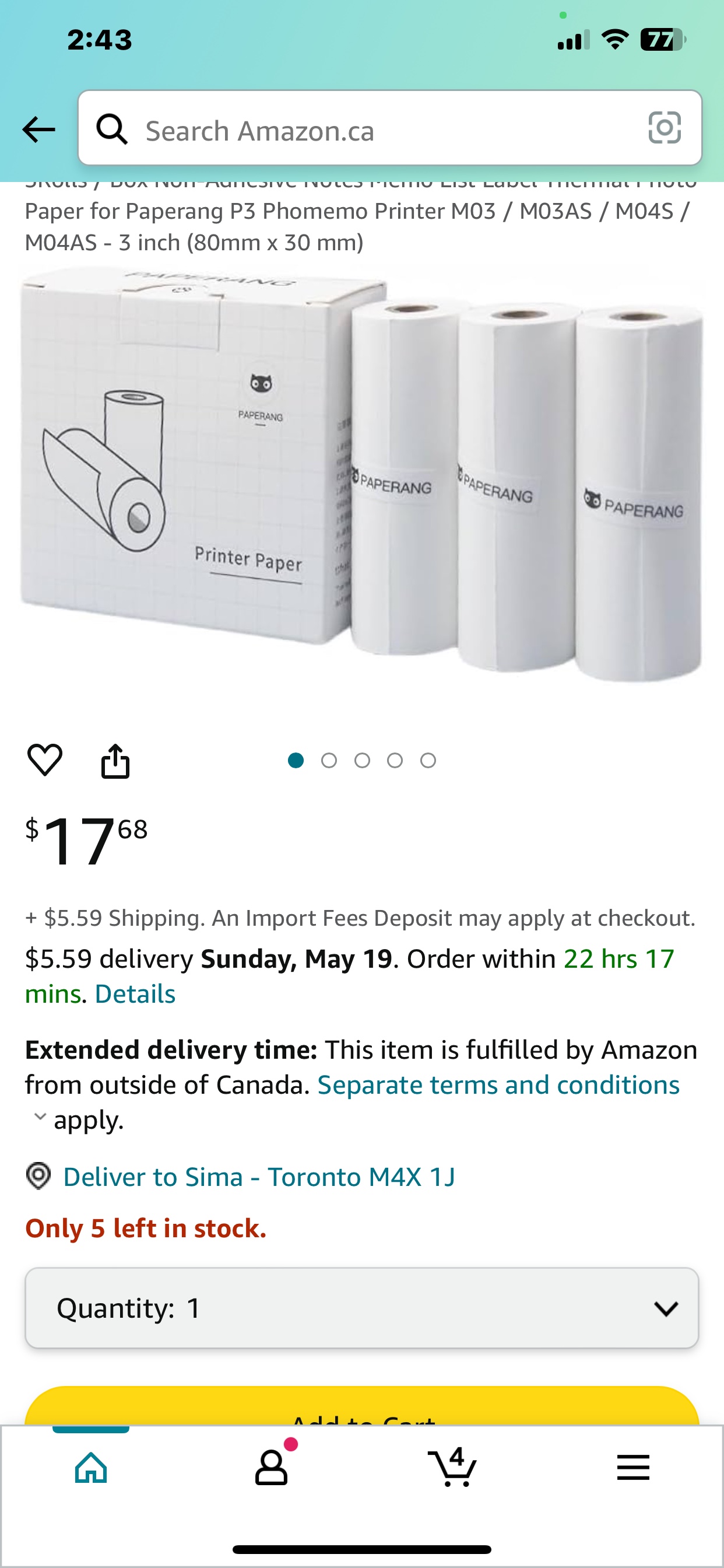 3 roll printer paper ��💕 image indicator(3)