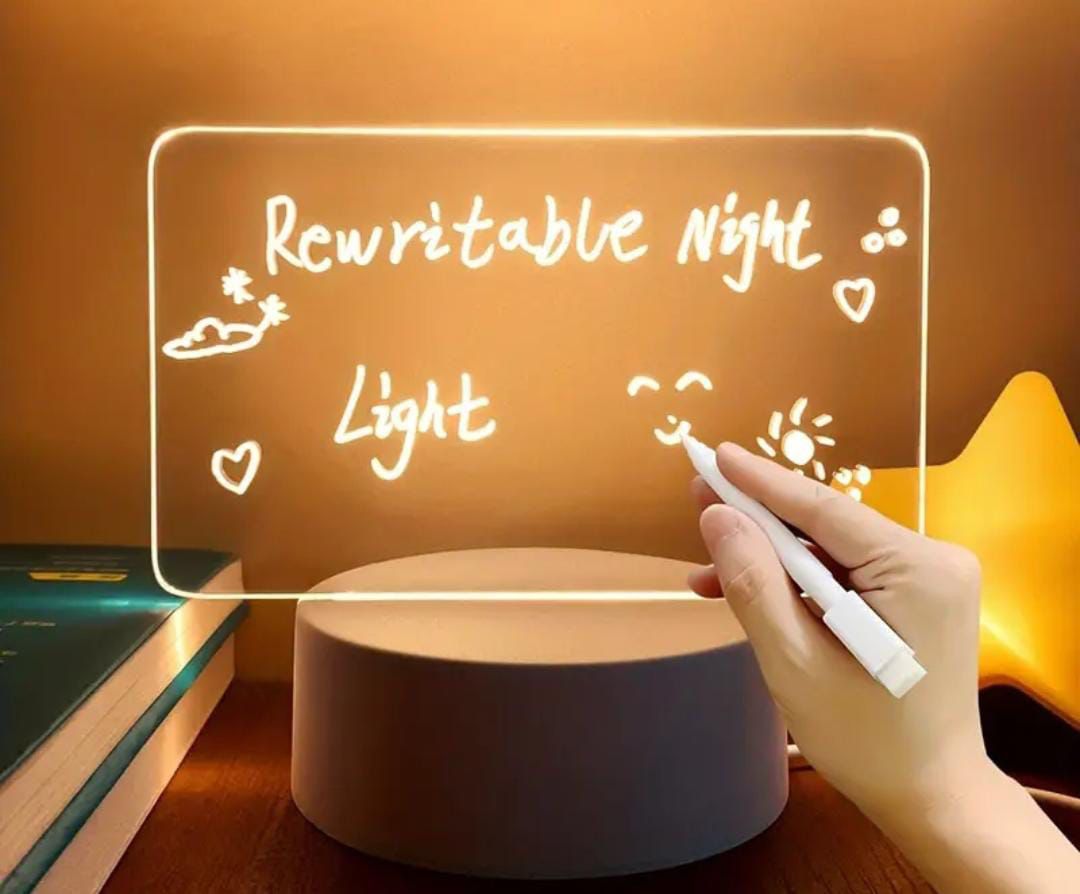 1pc Creative LED Note Board With USB Message Board And Pen