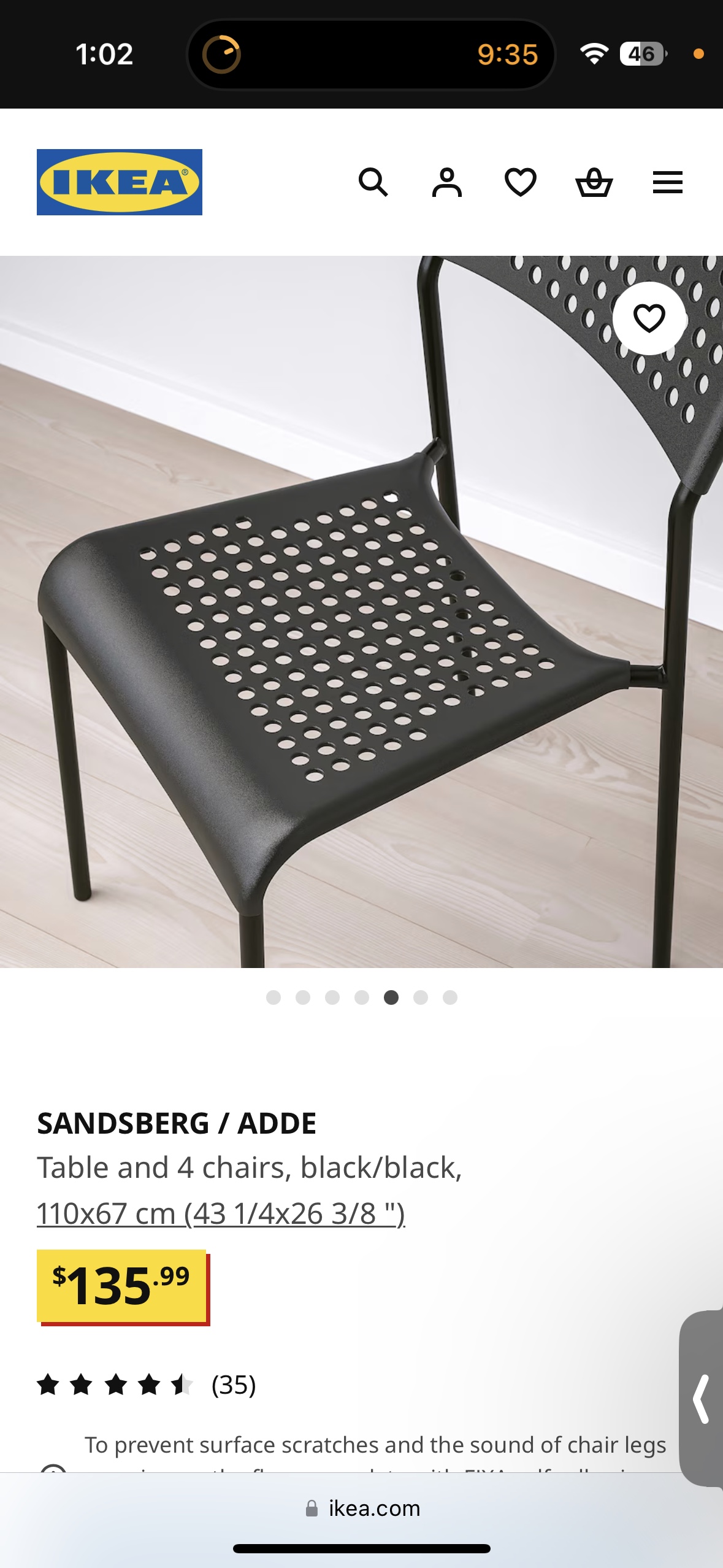 Ikea Dinning table white 4 chairs - photo 4