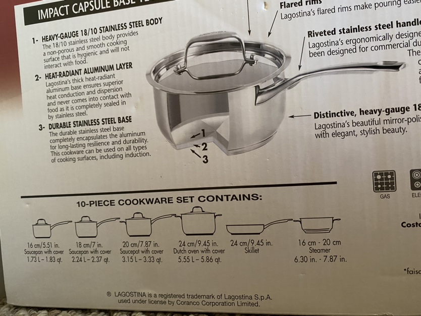 Lagostina 10- piece set of cookware image indicator(3)