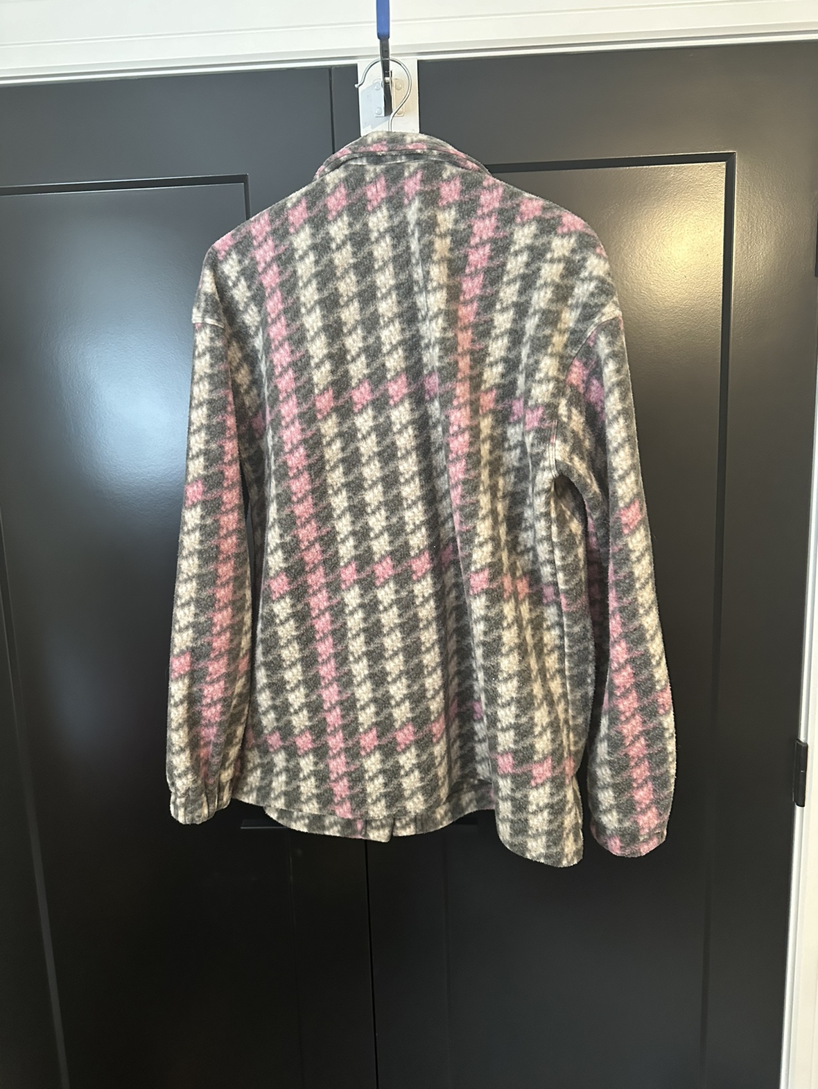 Fleece shacket - pink and grey - photo 3