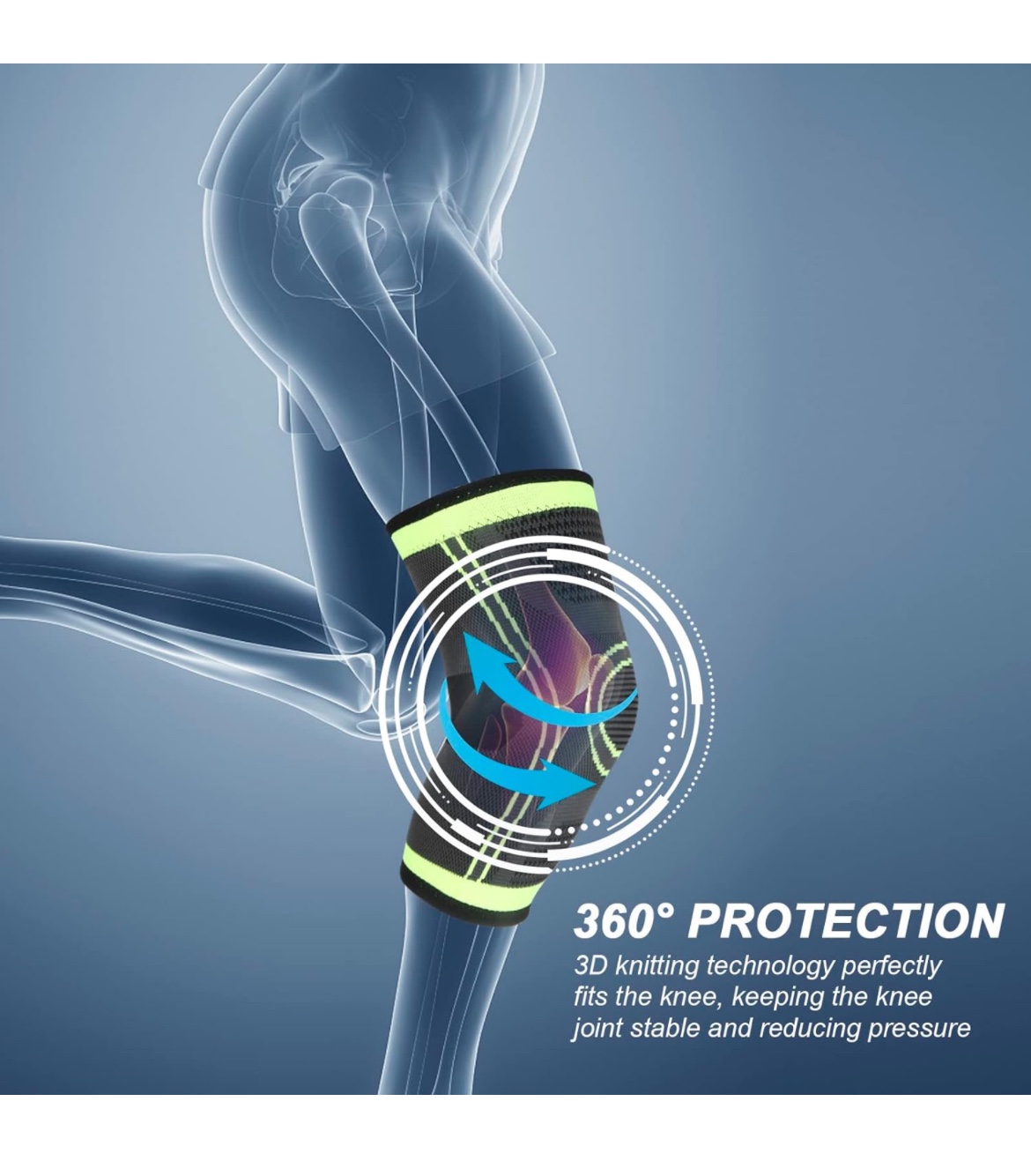 New Pack Knee Support Brace 2 Pack Compression Knee Sleeves image indicator(2)