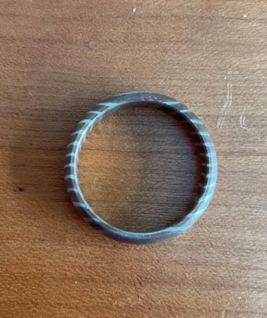 Domed Mokume Gane ring, 5mm/9.5, brushed finish image indicator(2)