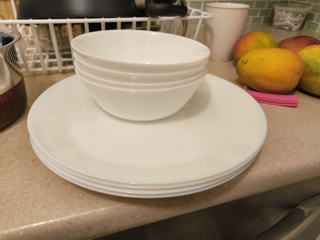 IKEA plates and bowls and mason jars