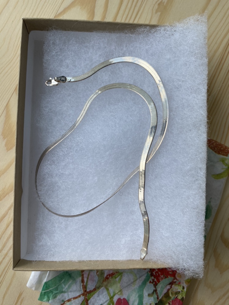 Sterling Silver Herringbone Snake Chain Necklace image indicator(2)